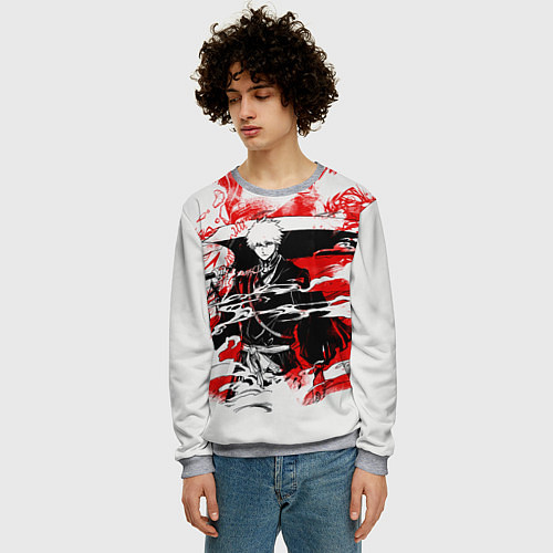 Мужской свитшот Блич Ичиго Курасаки / 3D-Меланж – фото 3