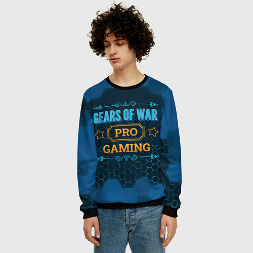 Мужской свитшот Игра Gears of War: pro gaming / 3D-Черный – фото 3