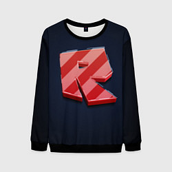 Свитшот мужской Roblox red - Роблокс полосатый логотип, цвет: 3D-черный