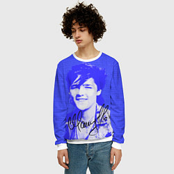 Свитшот мужской Юрий Шатунов в детстве - автограф, цвет: 3D-белый — фото 2