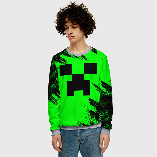 Мужской свитшот Minecraft squares / 3D-Меланж – фото 3