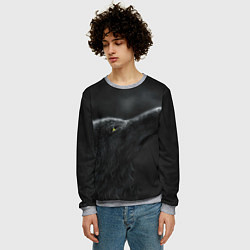 Свитшот мужской Черная волчица, цвет: 3D-меланж — фото 2