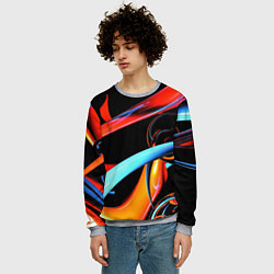 Свитшот мужской Краски и пузыри, цвет: 3D-меланж — фото 2