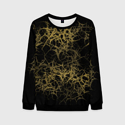 Свитшот мужской Universe in golden crackles abstraction, цвет: 3D-черный