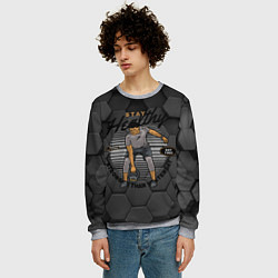 Свитшот мужской Спорт - атлет с гирей, цвет: 3D-меланж — фото 2