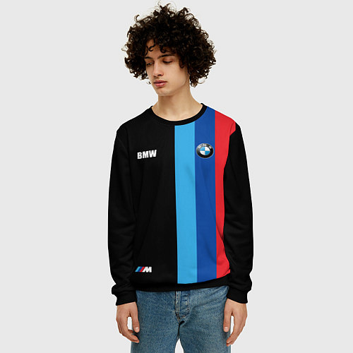 Мужской свитшот BMW - М Линии : Черный / 3D-Черный – фото 3