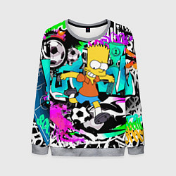 Мужской свитшот Барт Симпсон - центр-форвард на фоне граффити