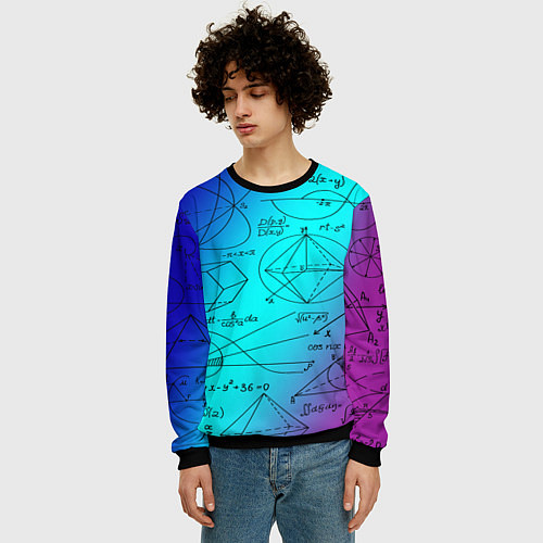 Мужской свитшот Неоновая формула / 3D-Черный – фото 3