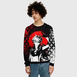 Свитшот мужской Тарталья - Мрачный геншин, цвет: 3D-черный — фото 2