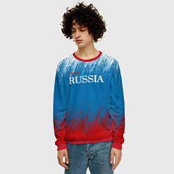 Свитшот мужской Российский триколор - Я люблю Россию, цвет: 3D-красный — фото 2