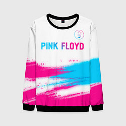 Мужской свитшот Pink Floyd neon gradient style: символ сверху