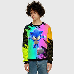 Свитшот мужской Sonic neon, цвет: 3D-черный — фото 2