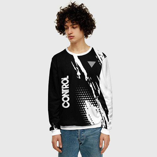 Мужской свитшот Control Logo / 3D-Белый – фото 3