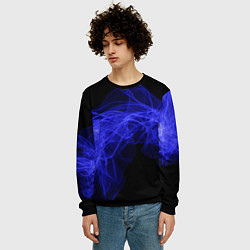 Свитшот мужской Синяя звуковая волна, цвет: 3D-черный — фото 2