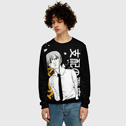 Свитшот мужской Демон контроля - Человек-бензопила - Макима, цвет: 3D-черный — фото 2