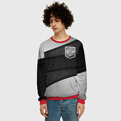 Свитшот мужской Черно-белый герб России, цвет: 3D-красный — фото 2