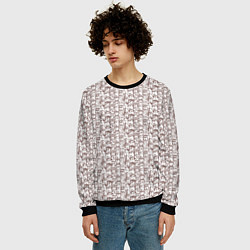 Свитшот мужской Лица в квадрате, цвет: 3D-черный — фото 2