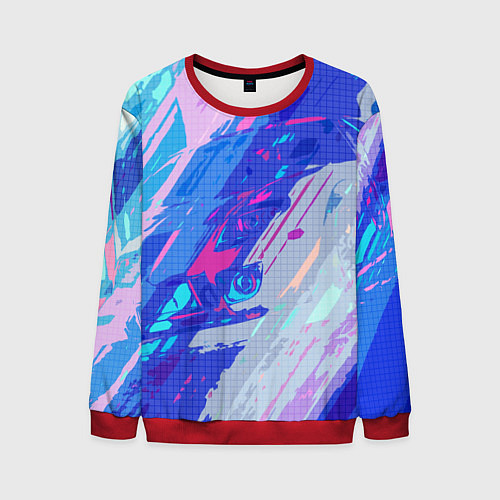 Мужской свитшот Машина в градиенте / 3D-Красный – фото 1