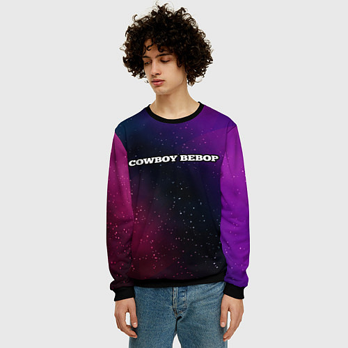 Мужской свитшот Cowboy Bebop gradient space / 3D-Черный – фото 3