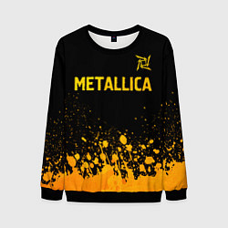 Свитшот мужской Metallica - gold gradient: символ сверху, цвет: 3D-черный
