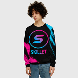Свитшот мужской Skillet - neon gradient, цвет: 3D-черный — фото 2