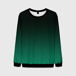Мужской свитшот Черный и бирюзово - зеленый, текстурированный под