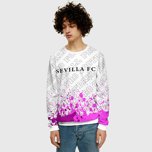 Мужской свитшот Sevilla pro football: символ сверху / 3D-Белый – фото 3