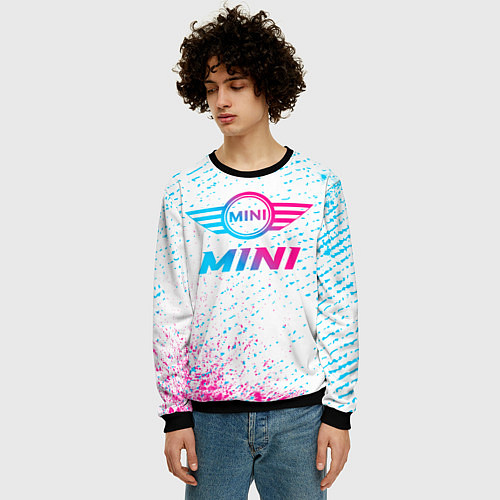 Мужской свитшот Mini neon gradient style / 3D-Черный – фото 3