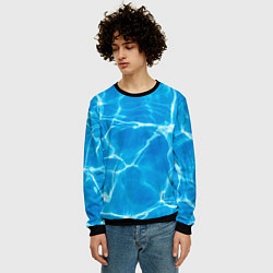 Свитшот мужской Разводы на водной поверхности, цвет: 3D-черный — фото 2