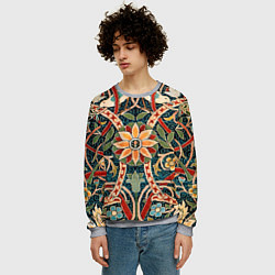 Свитшот мужской Ковер с птицами, цвет: 3D-меланж — фото 2