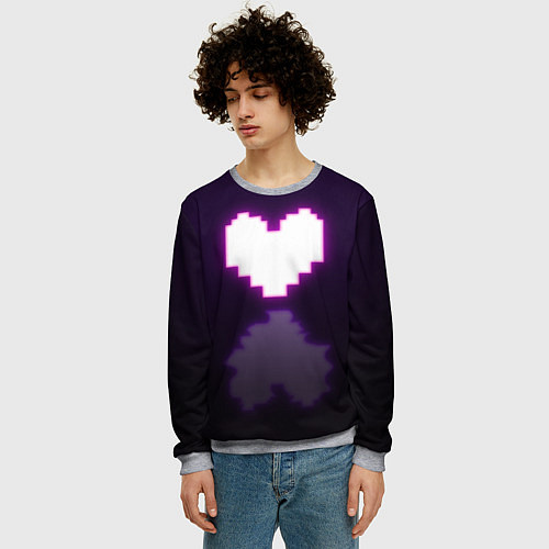 Мужской свитшот Undertale heart neon / 3D-Меланж – фото 3