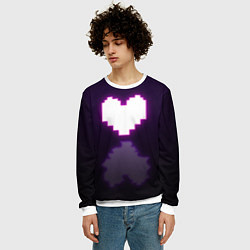 Свитшот мужской Undertale heart neon, цвет: 3D-белый — фото 2