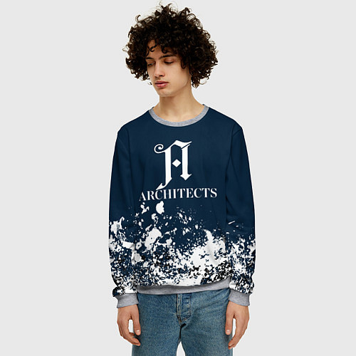Мужской свитшот Architects - краска / 3D-Меланж – фото 3