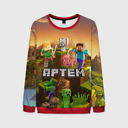 Свитшот мужской Артем Minecraft, цвет: 3D-красный