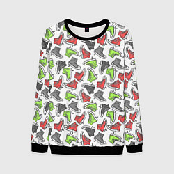 Свитшот мужской Кеды разноцветные поп арт, цвет: 3D-черный