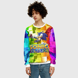 Свитшот мужской Sonic Colours - Hedgehog - Video game, цвет: 3D-белый — фото 2