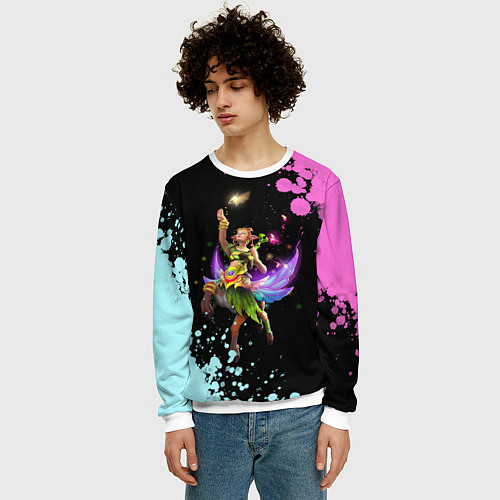 Мужской свитшот Красивая Энча / 3D-Белый – фото 3