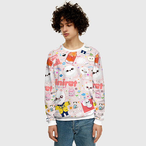 Мужской свитшот Skzoo Jinniret pattern cartoon avatar / 3D-Белый – фото 3