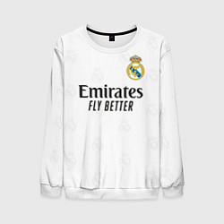 Свитшот мужской Бензема Реал Мадрид форма 20222023, цвет: 3D-белый