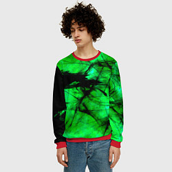Свитшот мужской Зеленый фантом, цвет: 3D-красный — фото 2