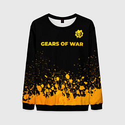 Свитшот мужской Gears of War - gold gradient: символ сверху, цвет: 3D-черный