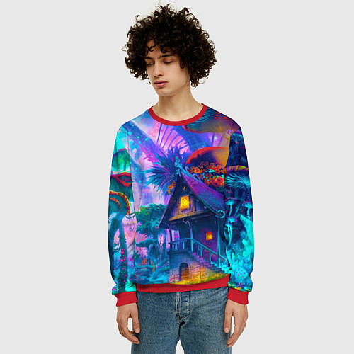Мужской свитшот Неоновая страна / 3D-Красный – фото 3