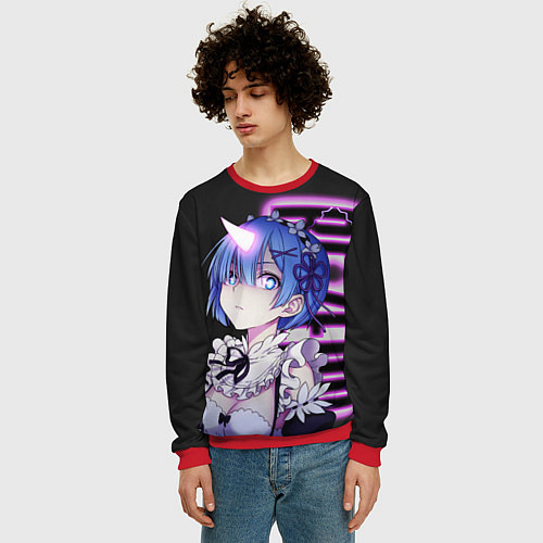 Мужской свитшот Рэм - Режим берсерка - Re Zero / 3D-Красный – фото 3