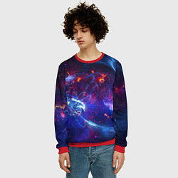 Свитшот мужской Абстрактное космическое пространство, цвет: 3D-красный — фото 2