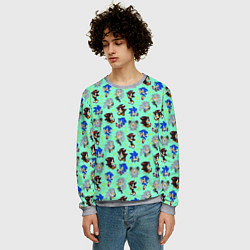 Свитшот мужской Ежик Соник и его друзья, цвет: 3D-меланж — фото 2