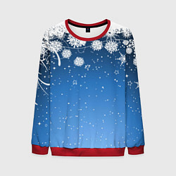 Мужской свитшот Снежный узор на синем фоне