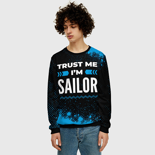 Мужской свитшот Trust me Im sailor dark / 3D-Черный – фото 3