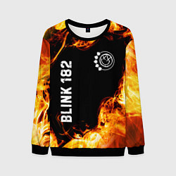 Свитшот мужской Blink 182 и пылающий огонь, цвет: 3D-черный