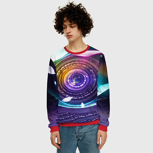 Мужской свитшот Глаз Вселенной / 3D-Красный – фото 3