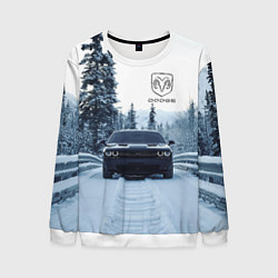 Мужской свитшот Dodge in winter forest